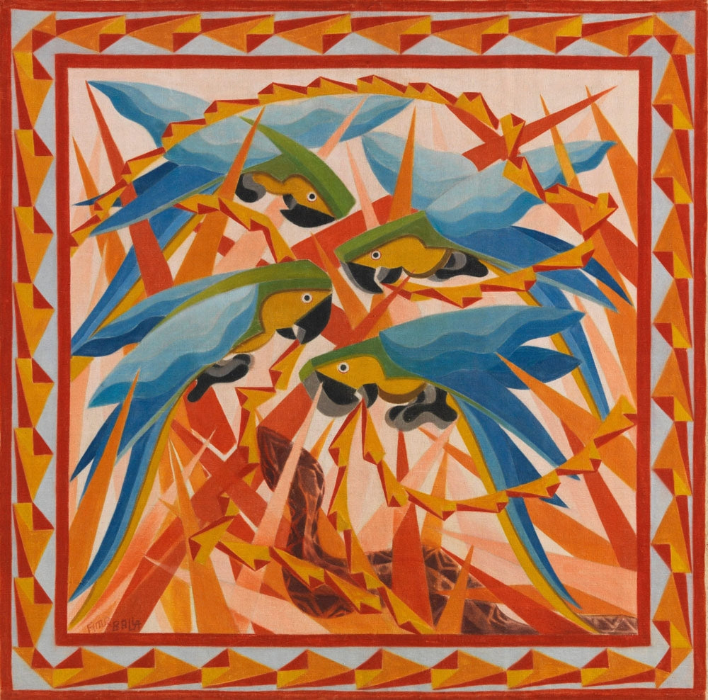 Pappagalli e serpente - by Giacomo Balla