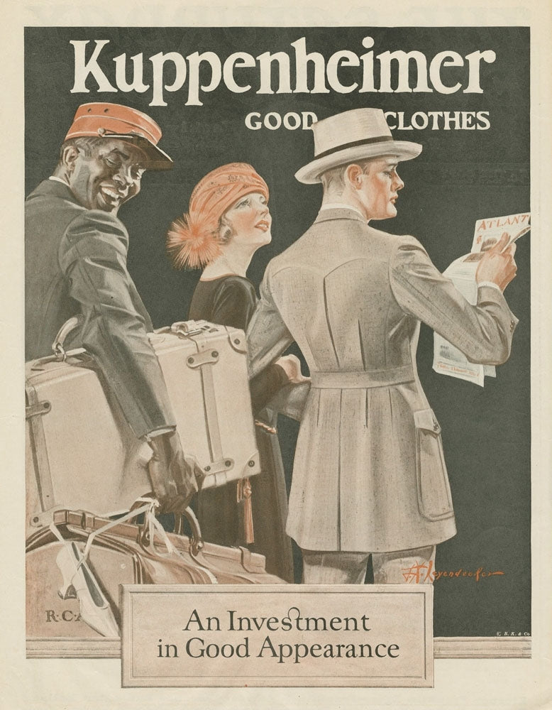 Advertisement from the Saturday Evening Post featuring a Pullman Porter - by J. C. Leyendecker