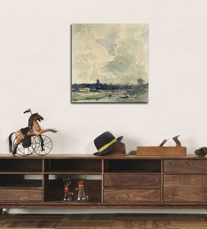 View of Neuss - by Andreas Achenbach