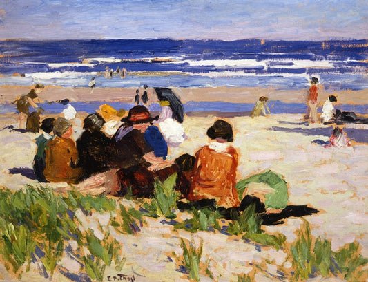 On the Beach, Ogunquit, Maine - by Edward Henry Potthast