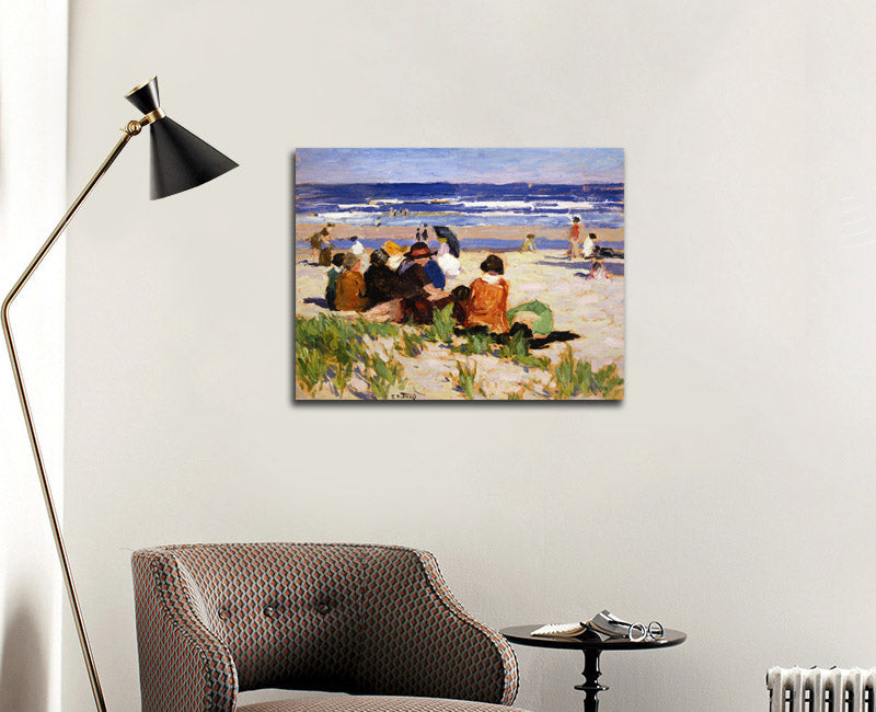 On the Beach, Ogunquit, Maine - by Edward Henry Potthast