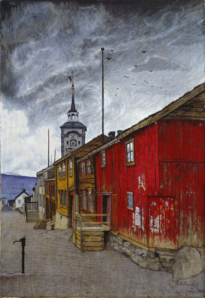 Street in Røros - by Harald Sohlberg