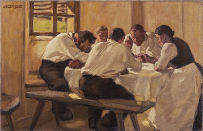 Lunch (The Soup, Version II) - by Albin Egger-Lienz