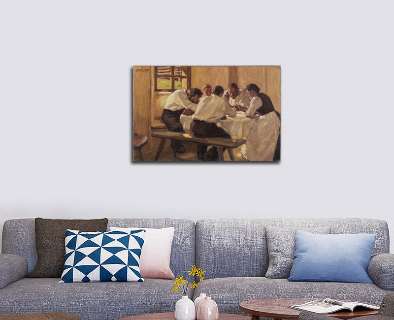 Lunch (The Soup, Version II) - by Albin Egger-Lienz