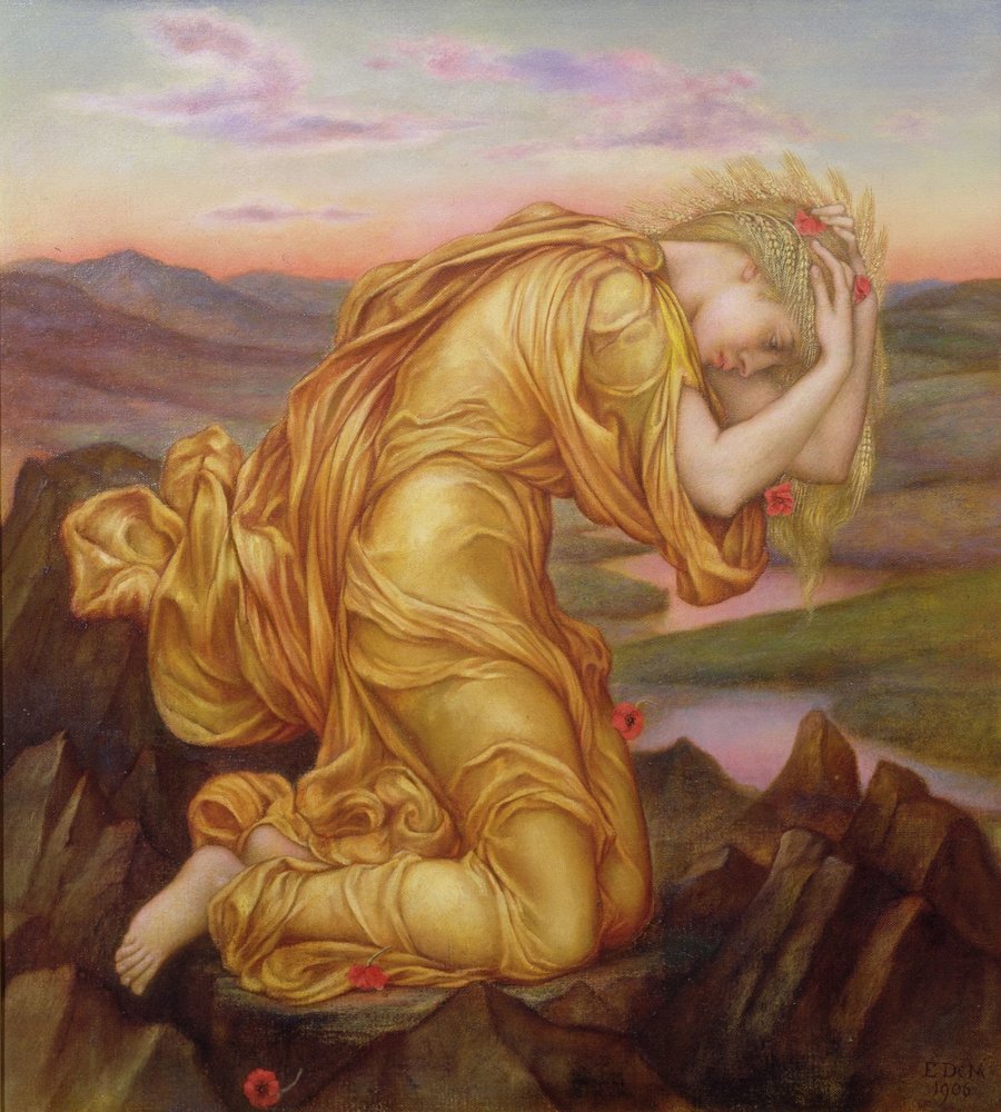 Demeter Mourning for Persephone - by Evelyn De Morgan