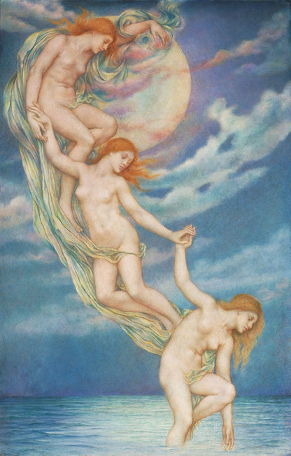 Moonbeams Dipping into the Sea - by Evelyn De Morgan