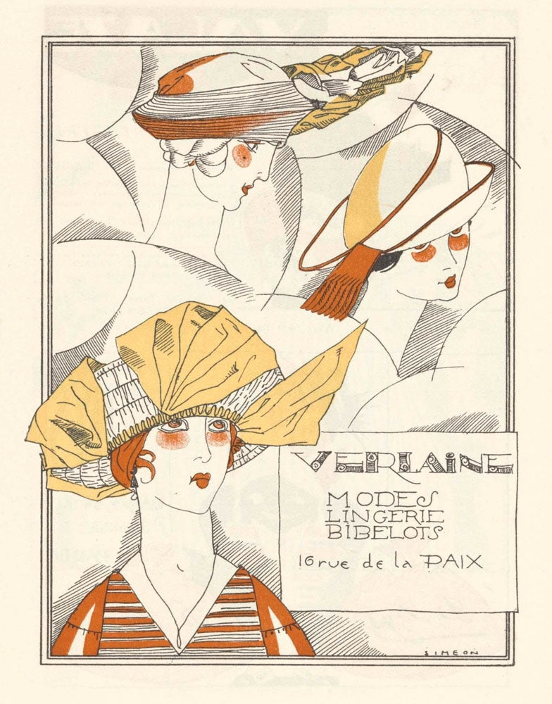 Gazette du Bon Ton, 1920 - No. 2, p. XIII: advertentie hoeden van Verlaine - by Fernand Siméon