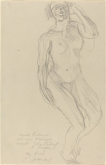 Seated Female Nude Looking Forward - by Auguste Rodin