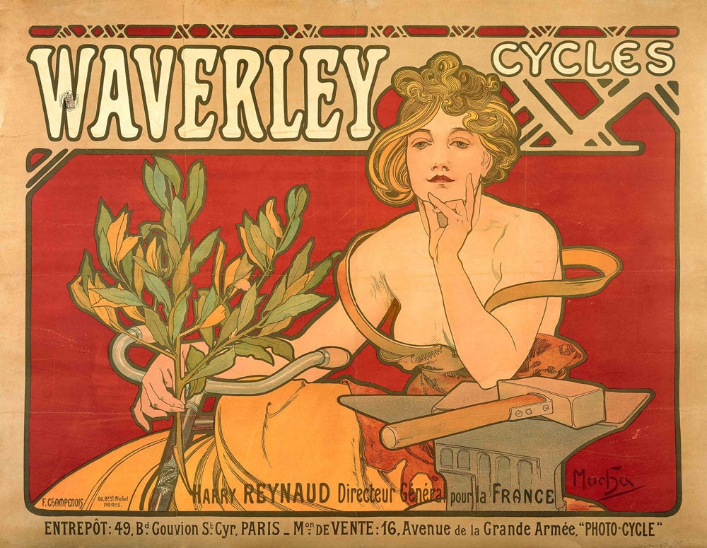 Waverly Cycles - by Alphonse Mucha