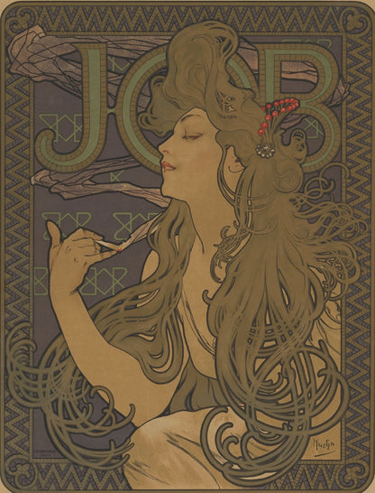 Poster for the rolling paper manufactuer "Job" - by Alphonse Mucha