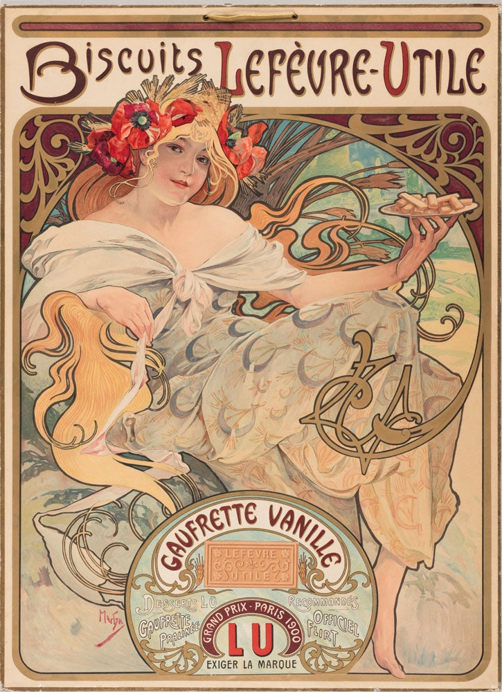 Affiche gaufrettes vanille - by Alphonse Mucha