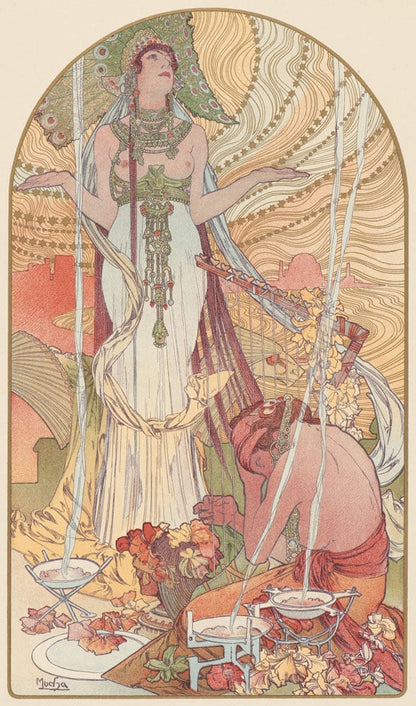 Incantation (Salammbo) - by Alphonse Mucha