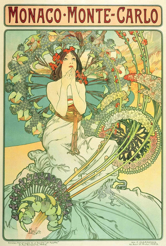 Monaco – Monte Carlo - by Alphonse Mucha