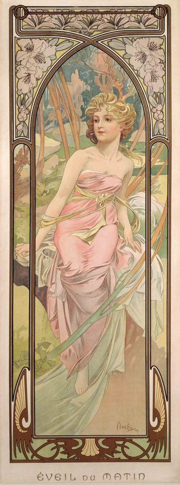 Momentos do dia - Despertar da manhã - by Alphonse Mucha