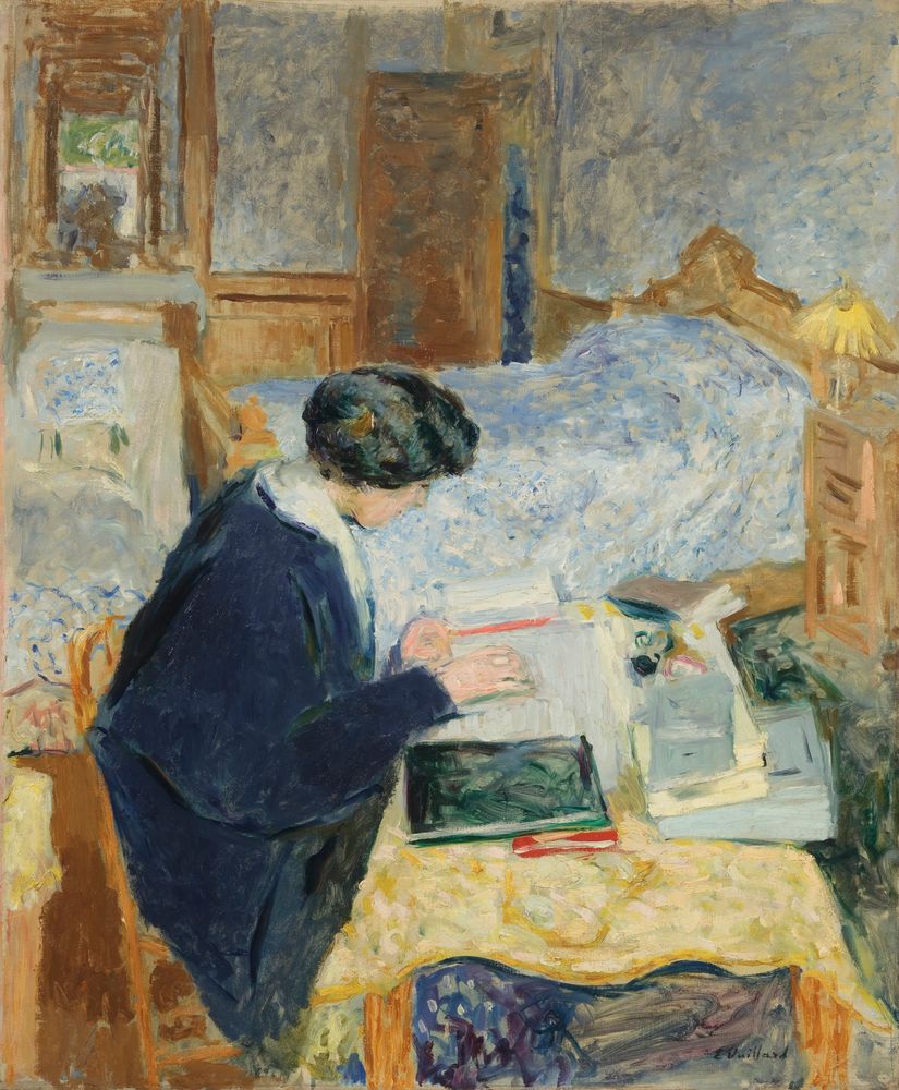 Lucy Hessel Reading (Lucy Hessel lisant) - by Édouard Vuillard