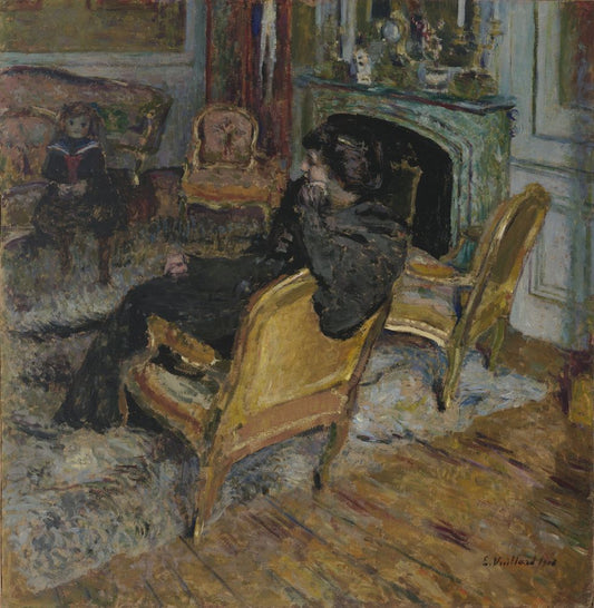 The Gilded Chair, Madame Georges Feydeau and her Son - by Édouard Vuillard