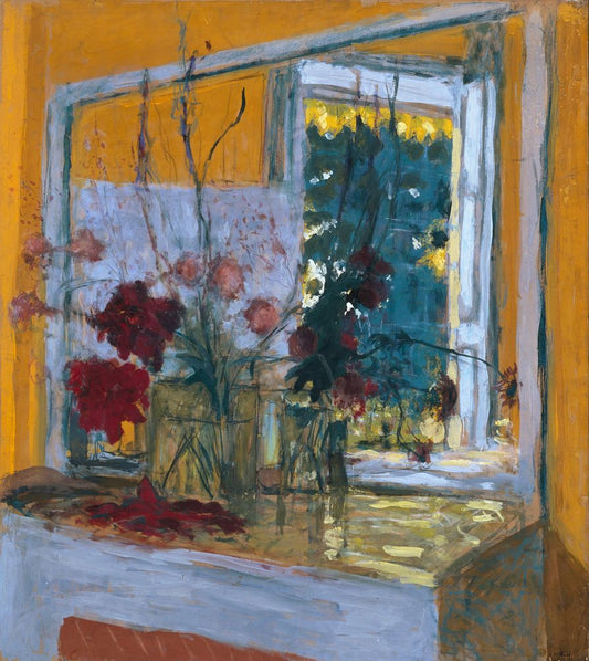 Flowers on a Mantelpiece at Les Clayes - by Édouard Vuillard