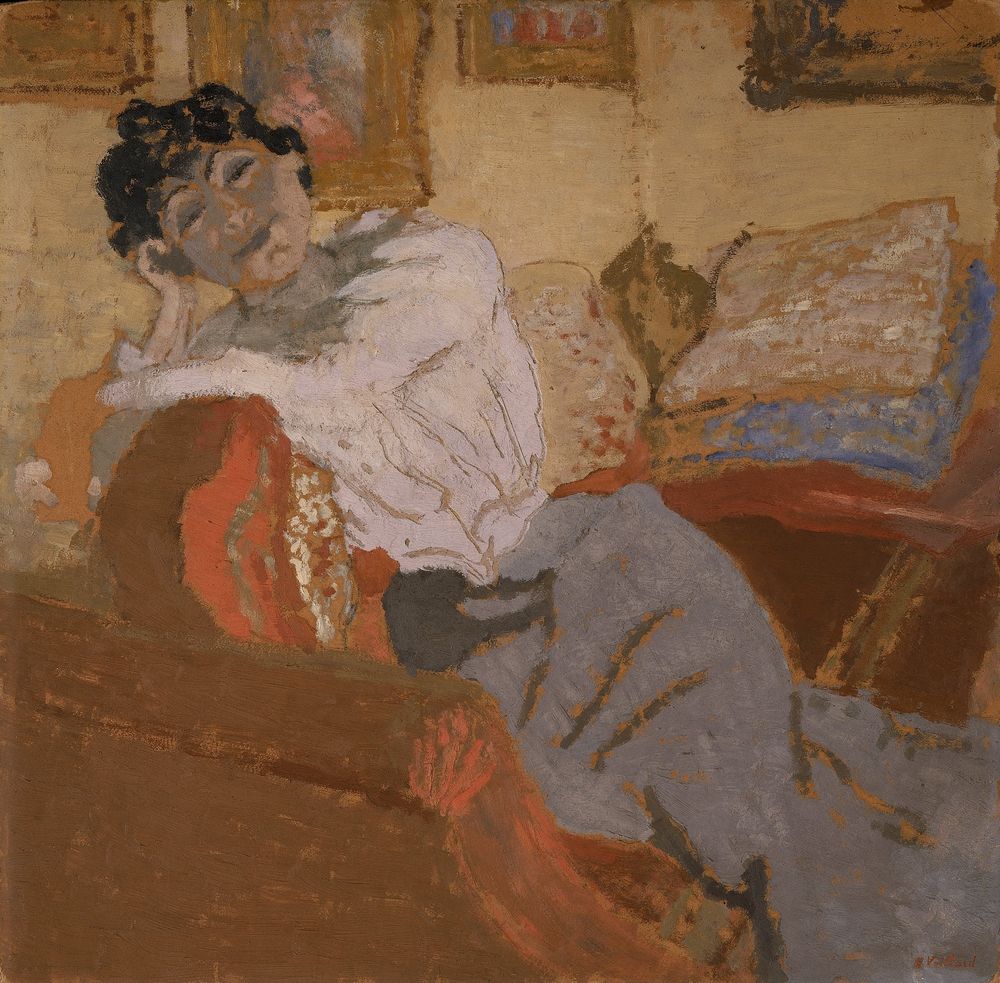 Madame Hessel au Sofa (Madame Hessel on the Sofa) - by Édouard Vuillard