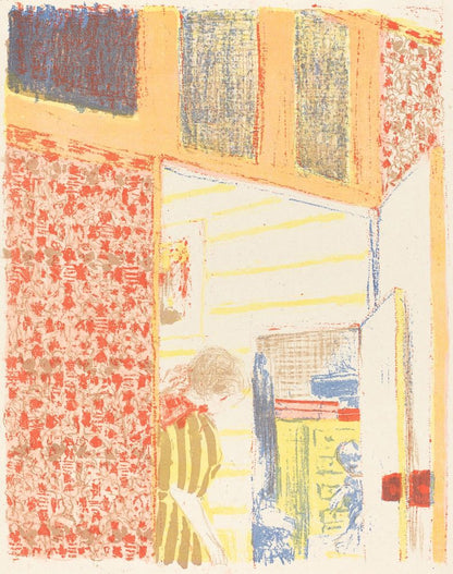 Interior with Pink Wallpaper II (Interieur aux tentures roses II) - by Édouard Vuillard