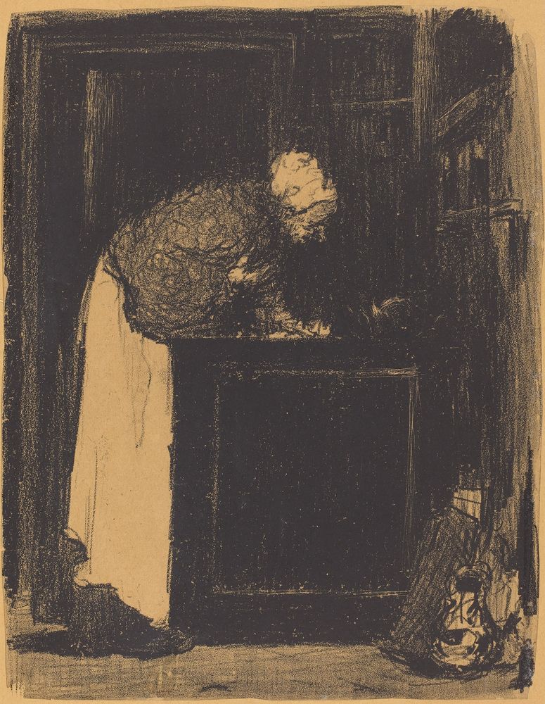 Old Woman at a Stove (Vielle Femme au Fourneau) - by Édouard Vuillard