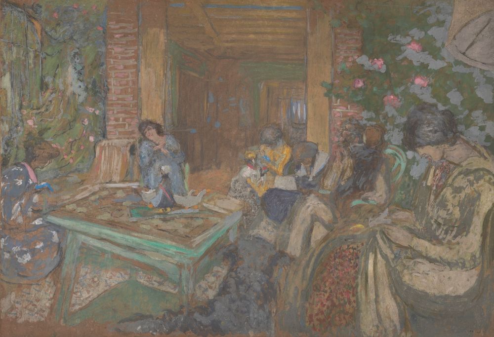 Sewing Party at Loctudy - by Édouard Vuillard