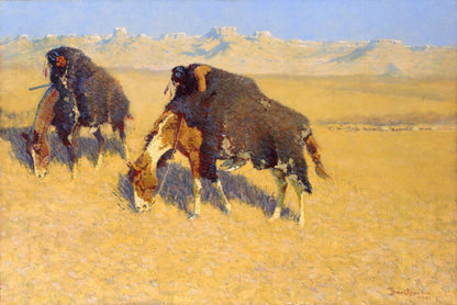 Indians Simulating Buffalo - by Frederic Remington