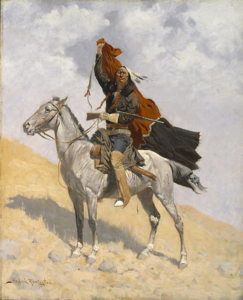 The Blanket Signal - by Frederic Remington