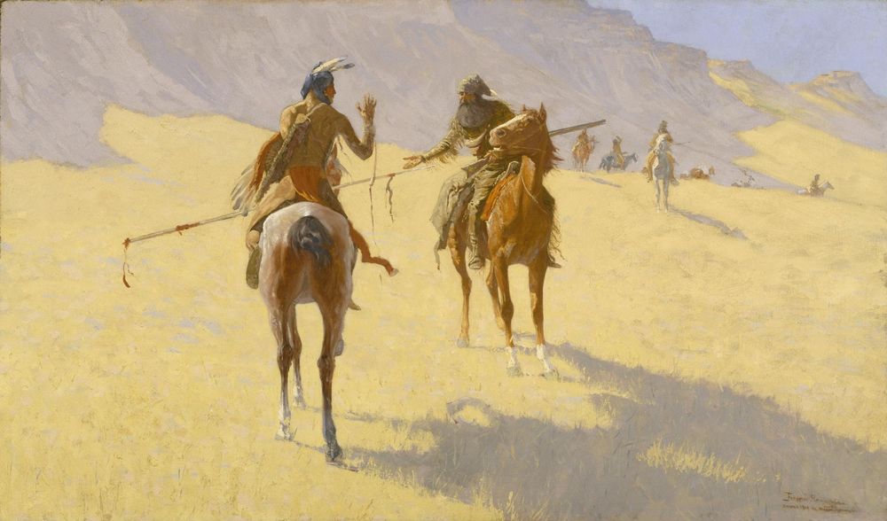 The Parley - by Frederic Remington