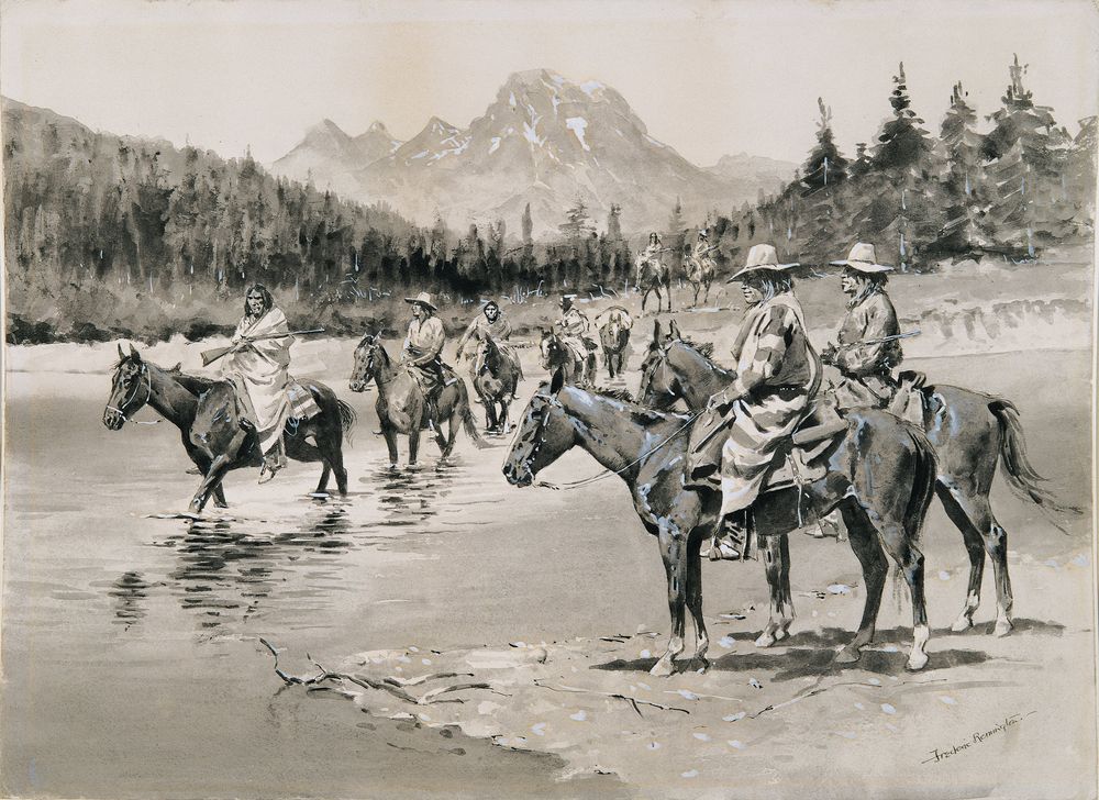 Recent Uprising among the Bannock Indians A Hunting Party - by Frederic Remington