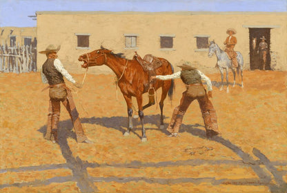 His First Lesson - by Frederic Remington