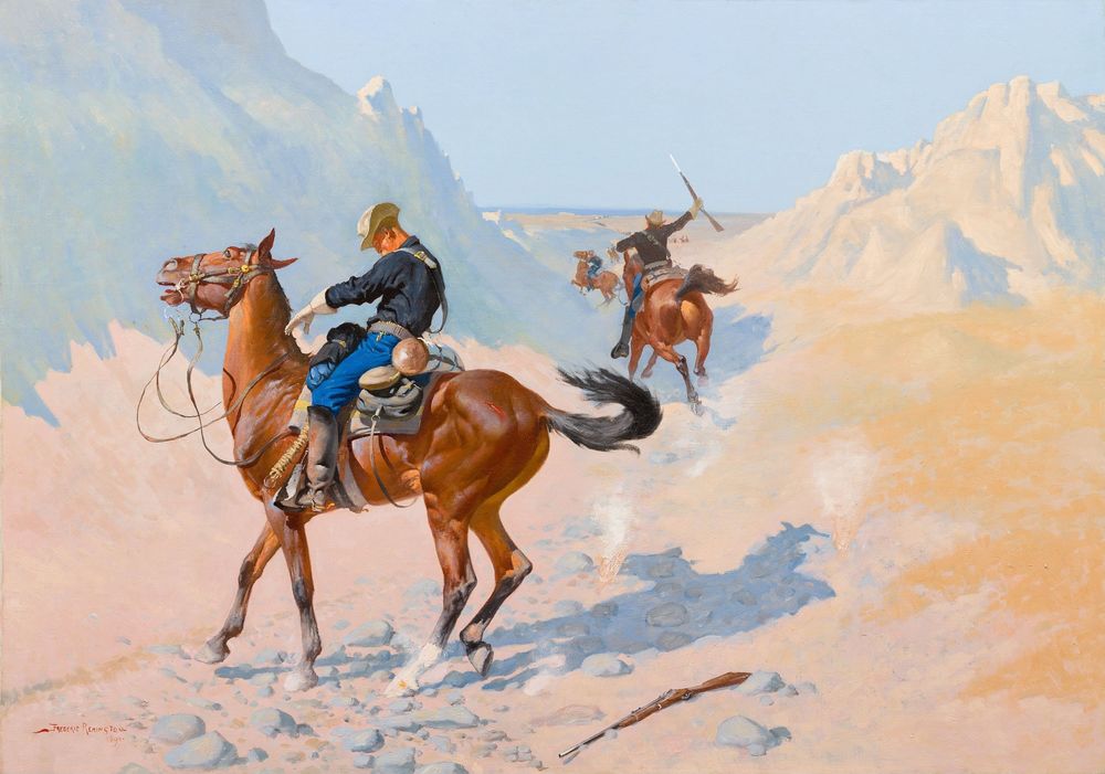 The Advance-Guard, or The Military Sacrifice (The Ambush) - by Frederic Remington