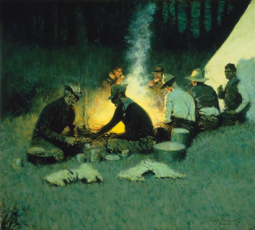 Hunter’s Supper - by Frederic Remington