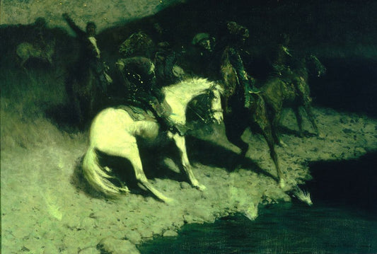 Fired On - by Frederic Remington