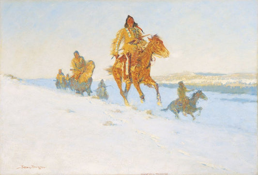 The Snow Trail - by Frederic Remington