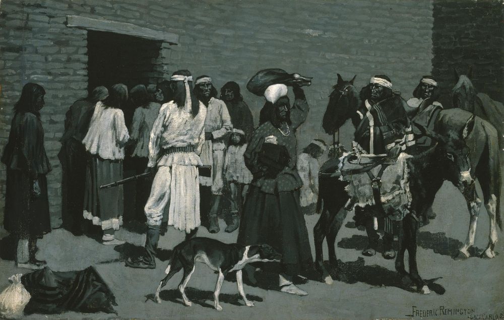 Pueblo Indian Village - by Frederic Remington