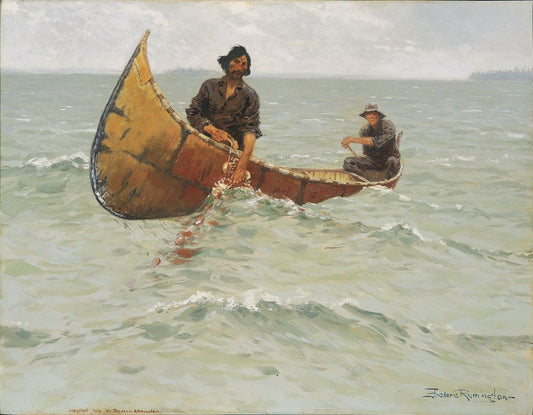 Hauling the Gill Net - by Frederic Remington