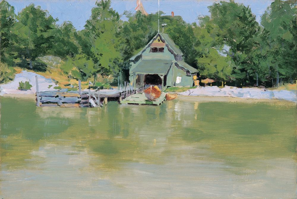 Boat House at Ingleneuk - by Frederic Remington