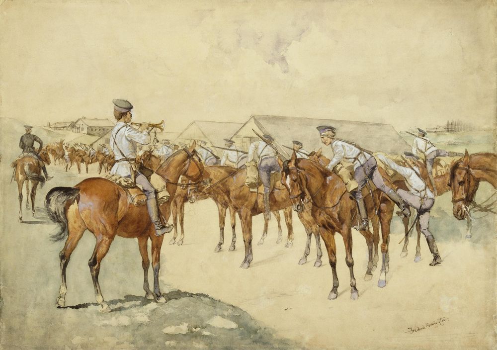 A Call to Arms - by Frederic Remington