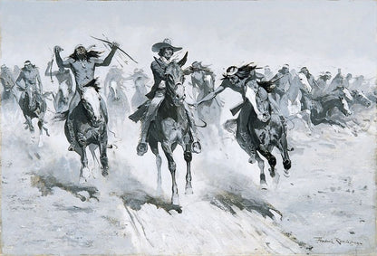 My Second Shot Sent Him Lining Out After His Brother - by Frederic Remington