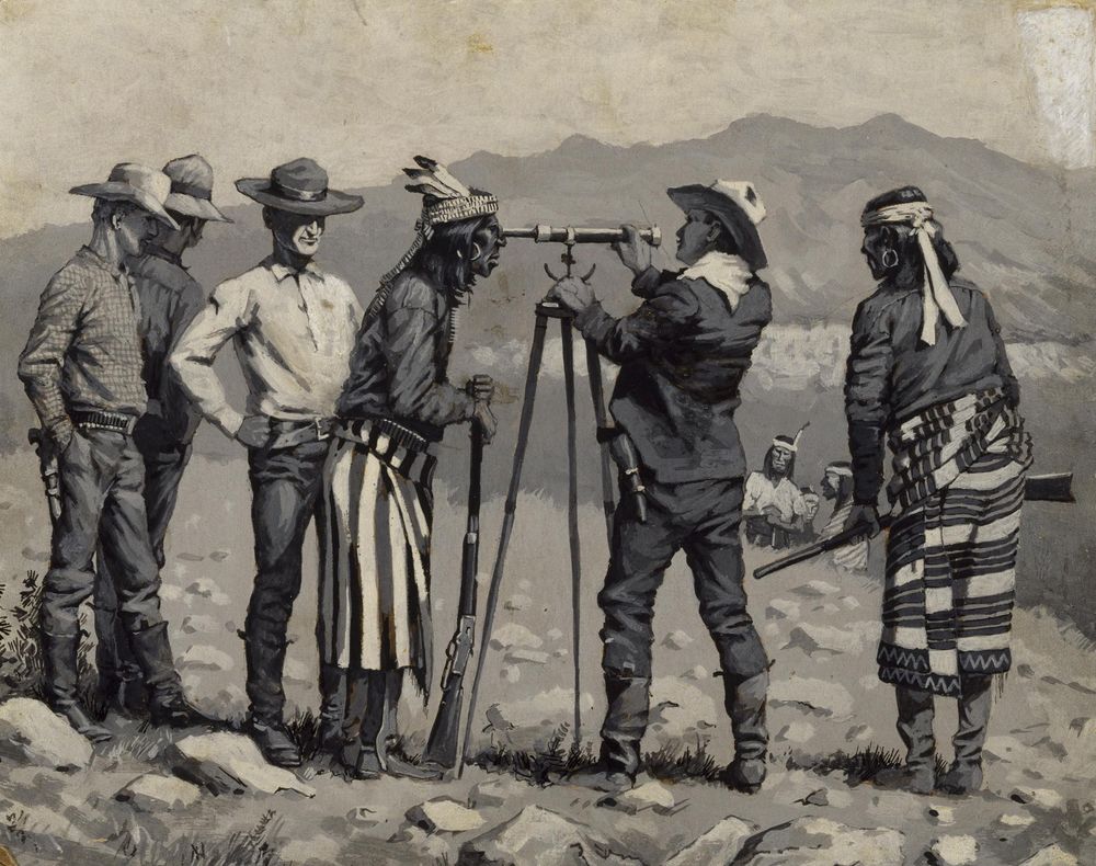 Looking Through the Telescope - by Frederic Remington