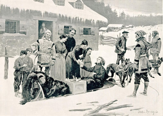 How Santa Claus Comes in Canada - by Frederic Remington