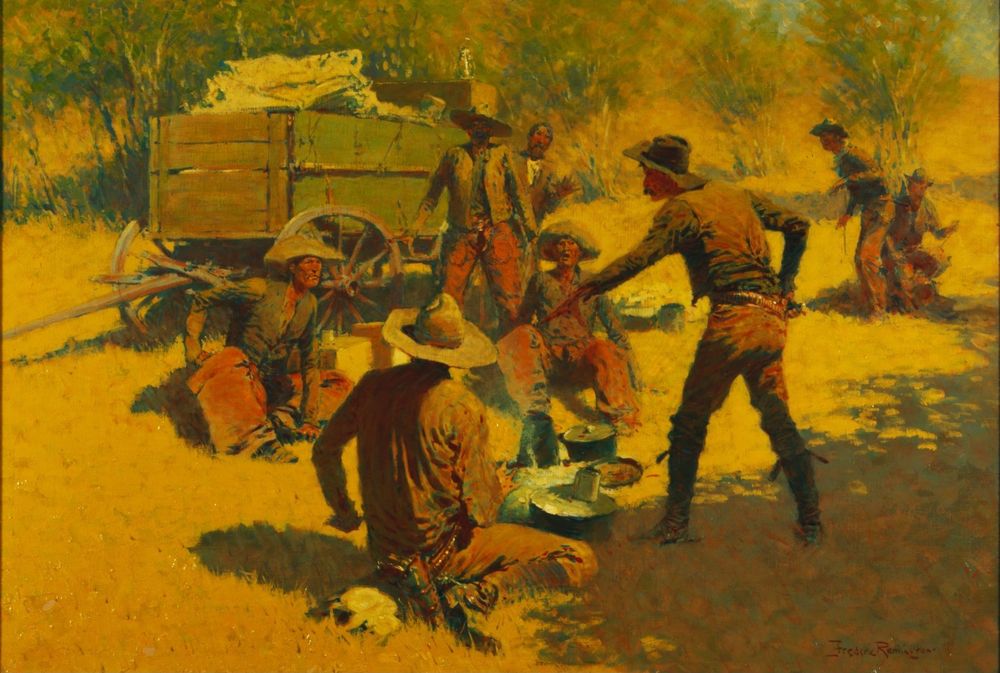 The Quarrel - by Frederic Remington