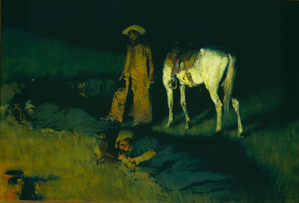 In from the Night Herd - by Frederic Remington