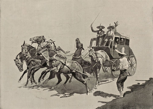 All off in a Bunch - by Frederic Remington