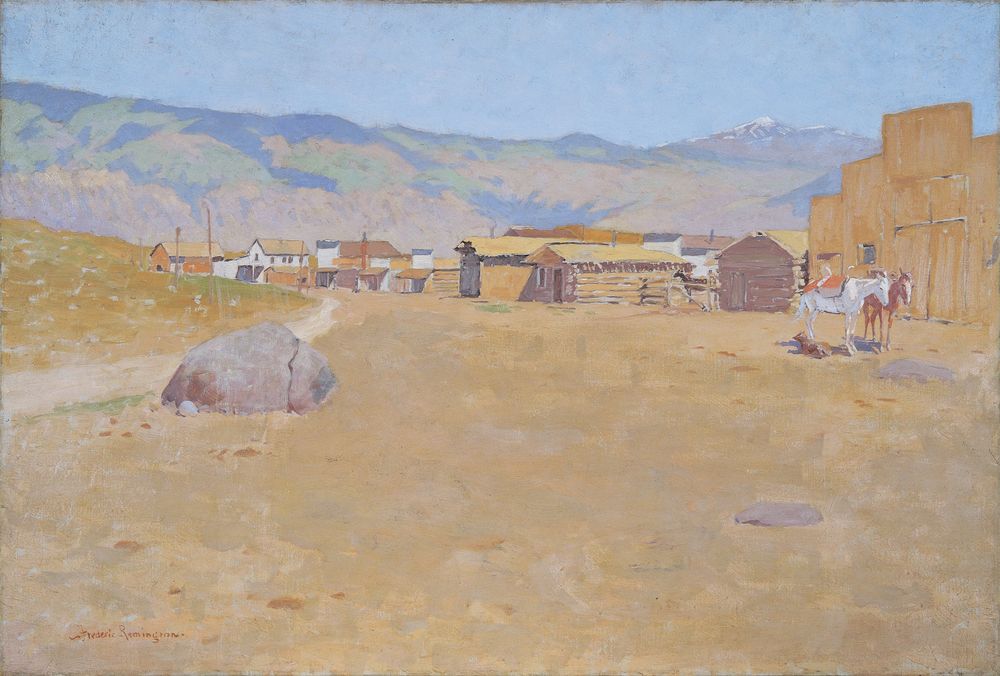 A Mining Town, Wyoming - by Frederic Remington