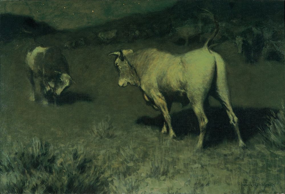 The Moaning of the Bulls - by Frederic Remington