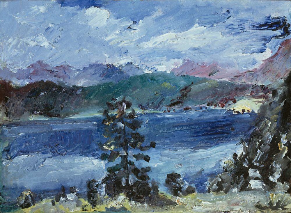 Walchensee with larch - by Lovis Corinth