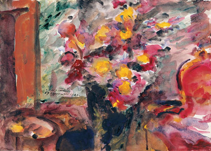 Flower Vase on a Table, 1922 - by Lovis Corinth