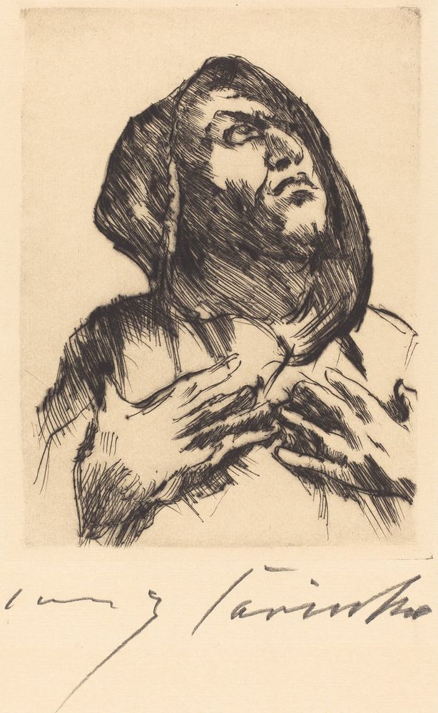 Monk Gazing Upward (Mönch mit Erhobenem Blick) - by Lovis Corinth