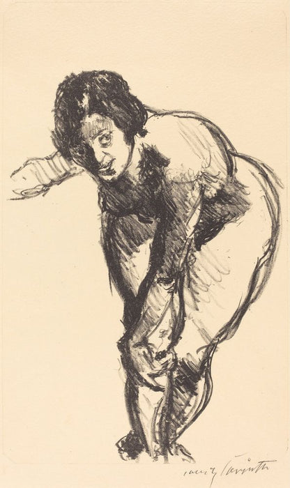 Nude Bending Forward (Gebeugter Akt) - by Lovis Corinth